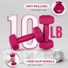 imageYes4All Vinyl Hexagon Dumbbell  Dumbbells Set of 2 Hand Weights for Home Gym ampamp Strength Training 215 lbs Weight OptionsE 10 lbs  Pink Yarrow  Pair