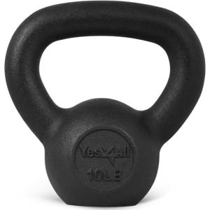 imageYes4All Cast Iron Kettlebell Strength Training Kettlebells 580 Lb 5101520253035404550607080 Lb for Full Body Workout Push up Strength Training  Single amp Kettlebell Set of 2 for MenBBlack 10lbs