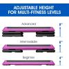 imageYes4All 189 Aerobic Exercise Step Platform with 2 Risers Adjustable Height Workout Stepper 3 6 for Home Gym3 Riser A