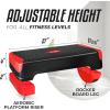 imageYes4All 2in1 Adjustable Aerobic Step Platform Fitness Exercise Stepper with Rocker Balance Board Legs for Home Workout Step Exercise amp Balance TrainingC Red