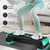 imageYes4All 2in1 Adjustable Aerobic Step Platform Fitness Exercise Stepper with Rocker Balance Board Legs for Home Workout Step Exercise amp Balance TrainingA Neo Green
