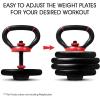 imageYes4All Adjustable Kettlebell Handle for Weight Plates Dumbbell Converter for Strength Training Kettlebells Home GymB Red  Single