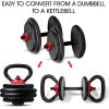 imageYes4All Adjustable Kettlebell Handle for Weight Plates Dumbbell Converter for Strength Training Kettlebells Home GymB Red  Single