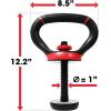 imageYes4All Adjustable Kettlebell Handle for Weight Plates Dumbbell Converter for Strength Training Kettlebells Home GymB Red  Single