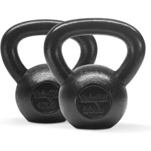 imageYes4All Kettlebell Sets 5  10  15  20  25  30 LB Cast Iron Strength Training Kettlebells Wide Handles amp Flat Bottom MultiLevel from Beginners to Pros for Strength Training amp Home GymB 15  20 lbs