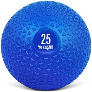 imageYes4All Medicine Balls Weight Slam Balls 45kg 68kg 9kg 113kg 136kg 18kg No Bounce Rubber Exercise Ball  Black Blue Teal Orange amp Glossy for Strength Training Power MMA Boxing Gym WeightBlue