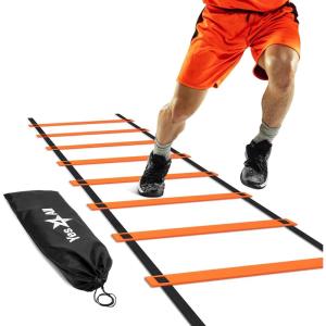 imageYes4All Agility Ladder  Adjustable Speed amp Agility Training Equipment for All Ages  Durable Portable Multiple Combo Sets AvailableG 8 Rungs Orange