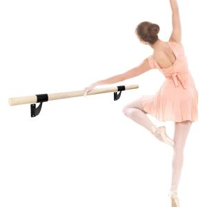 imageYes4All Single Bar Wall Mount Ballet Barre Beech Ballet Bar for Ballet Poses Home Workouts Yoga Stretching and Dance PracticeA Natural Wood