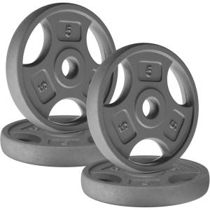 imageYes4All Standard 1Inch Grip Weight Plates Cast Iron with Multiple Sizes from 25 lb to 35 lb for Strength Training Weightlifting amp Muscle ToningB 4x5LB