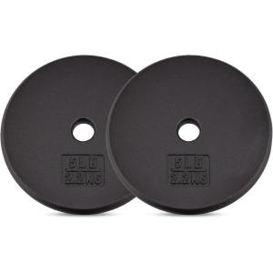 imageYes4All Standard Weight Plates 1Inch Cast Iron Barbell Weights Wide Range 550 LB Ideal for Strength Training amp Workout Routine Available in Single Pair amp Set of 41Inch Center