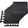 imageYes4All Heavy Duty 100 High Density Rubber Floor Tiles Interlocking Mat 6 Pcs 24 SQFT Black RedBlue Dot