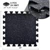 imageYes4All Heavy Duty 100 High Density Rubber Floor Tiles Interlocking Mat 6 Pcs 24 SQFT Black RedBlue Dot