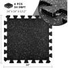 imageYes4All Heavy Duty 100 High Density Rubber Floor Tiles Interlocking Mat 6 Pcs 24 SQFT Black RedGray Dot