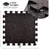 imageYes4All Heavy Duty 100 High Density Rubber Floor Tiles Interlocking Mat 6 Pcs 24 SQFT Black RedRed Dot