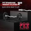 imageYes4All Olympic EZ Curl Barbell 47 Curl Bar 2 Diameter With Spring Collars For Weight TrainingZ 200lbs
