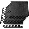 imageYes4All Heavy Duty 100 High Density Rubber Floor Tiles Interlocking Mat 6 Pcs 24 SQFT Black RedGray Dot