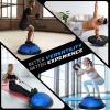 imageYes4All Combo Half Ball Balance Trainer Balance Massager Roller for Yoga Pilates StretchesA2 BlueBlack with Hook