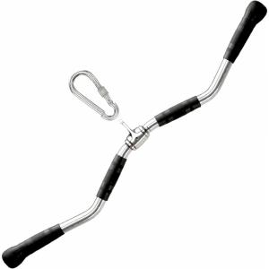 imageYes4All Wide Grip LAT Pull Down Bar Attachments with Rubber HandlesCurl LAT Pulldown Attachment for Gym Equipment Press Down BarCable Attachment Rubber Handgrips
