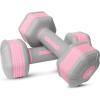 imageYes4All Adjustable Dumbbells For WomenNonSlip amp Safe PP PlasticCoated Dumbbell Sets Pair With Easy 368To5 LBS Weights Change AntiRoll Hex Shape Pleasing amp Compact Design For Any Routine