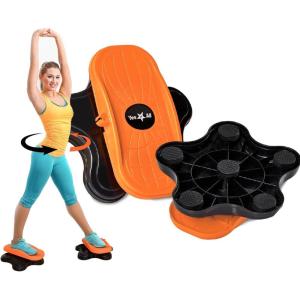 imageYes4All Ab Twister Board 15 inch XXL Waist Twisting DiscTwisting Stepper for Aerobic Exercise Full Body Toning Workout NoiseFree 2pcs in a BoxBlackOrange