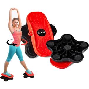 imageYes4All Ab Twister Board 15 inch XXL Waist Twisting DiscTwisting Stepper for Aerobic Exercise Full Body Toning Workout NoiseFree 2pcs in a BoxBlackRed
