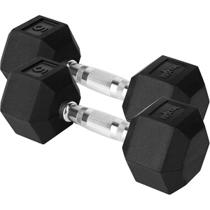 image:imageYes4All Chrome Grip Encased Hex Dumbbells  Hand Weights With AntiSlip 1030 LBS PairM 5 Pounds  Pair
