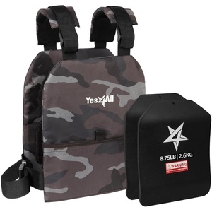 image:imageYes4All Weighted Vest Plates with Curved Ergonomic Design for Running Rucking amp Strength Training Comfortable Fit 575875141975 LB PairsBlack Camo  UPGRADED 20lbs Vest with Plate