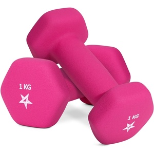 image:imageYes4All Dumbbells Neoprene Treatment Iron Array Soft Coating Color Dumbbells Colorful Dumbbells Exercise Fitness Set of 2 22 22 32 66 86 86 110 86 110 110 81 110 1101 kg x 2  pink