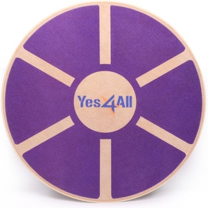 image:imageYes4All Versatile Wooden Wobble Balance Board Balance Trainer for Mobility Training Standing Desk Core Training Exercise Balance Stability TrainerD Wooden Balance Board  Purple